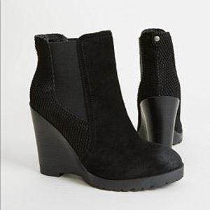 NWT Black Wedge Ankle Boot